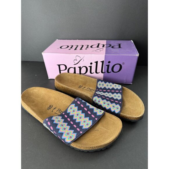 Birkenstock Papillio Belau Aztec Dark Blue Sandals EU 43 Womens US 12 Mens US 10 - Picture 1 of 5